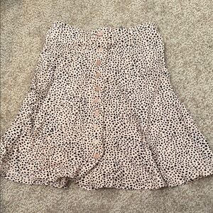 Japna Cream Pleated Skater Mini Skirt